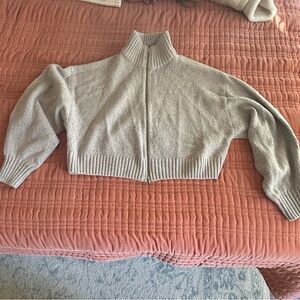 Gray Women's Cropped Sweater